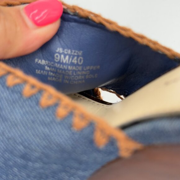 Jessica Simpson Dezzie Mega Wood Platform Sandals Blue Denim JS-DEZZIE Size 9M - Picture 11 of 11